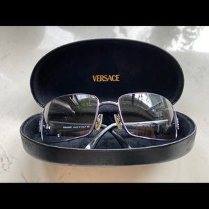 Vintage Versace indigo sunglasses with case